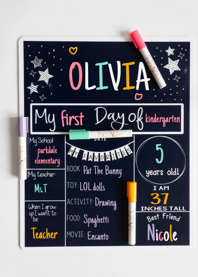Back to School Erasable Board + White Marker for Writing and Drawing on a Whiteboard Surface