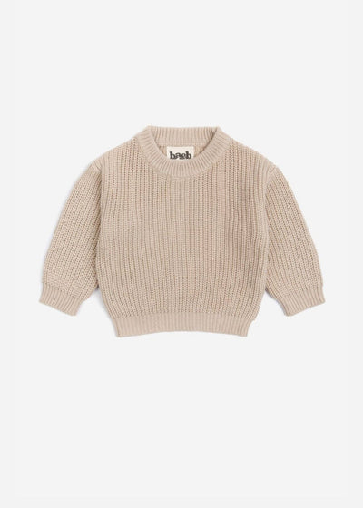 Basic Knit Oversized Sweater - Natural in beige, perfect for layering 