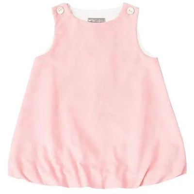 Adorable infant corduroy bubble jumper in soft pink, perfect for playtime