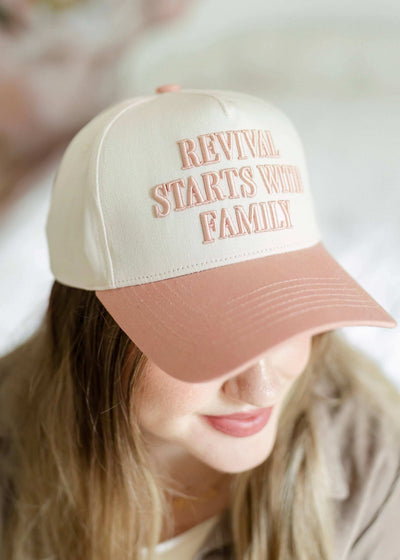 Revival Starts with Family pink hat made from premium cotton 