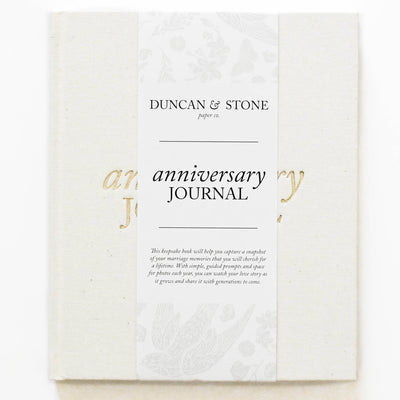 Anniversary Journal with Elegant Gold Foil Cover and Ribbon Bookmark