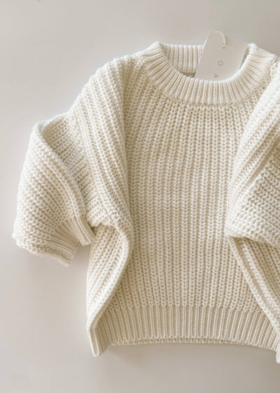 Chunky knit powder blue sweater perfect for layering