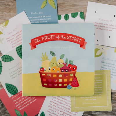 The Fruit of the Spirit Board Book cover featuring colorful illustrations and bold text