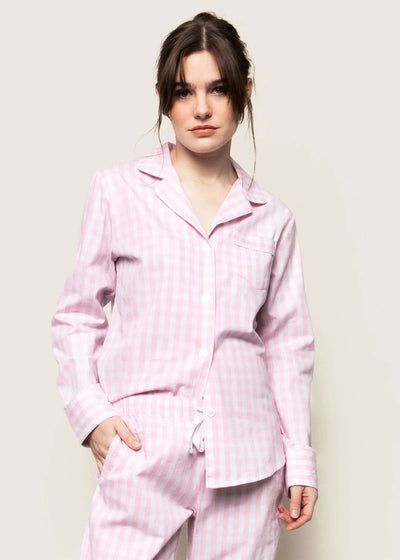 Premium 100% cotton twill pajama set in classic gingham print