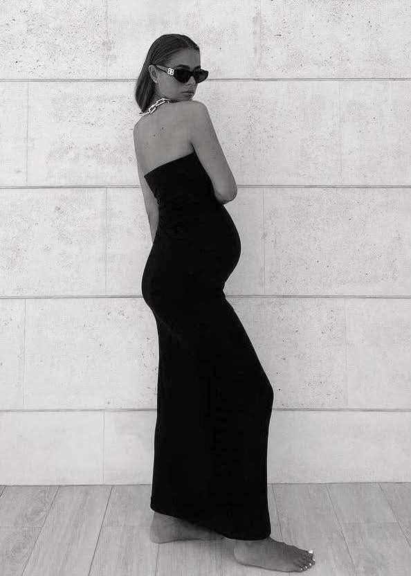 BUMPSUIT Black Stretch Tube Maternity Dress - Chic & Comfortable BUMPSUIT Black Stretch Tube Maternity Dress - Chic & Comfortable