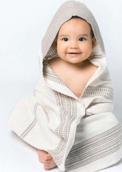Hooded Baby Towel in Stone