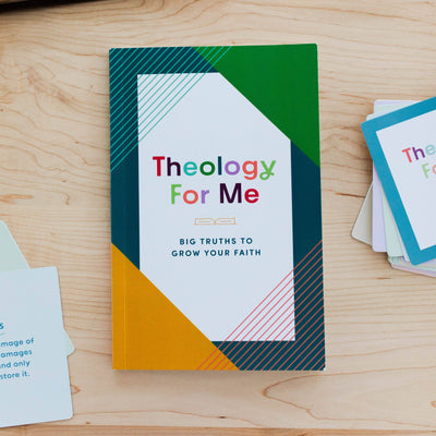 Theology For Me book cover featuring a cross and open Bible