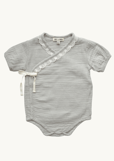 Baby Muslin Puff Sleeve Romper - LIV & Company