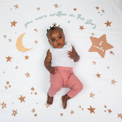 Baby's 1st Year Swaddle & Milestone Cards - Stars - LIV & Company