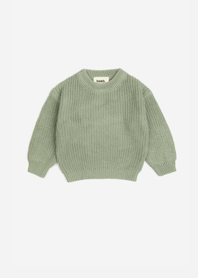 Basic Knit Oversized Sweater - Sage - LIV & Company
