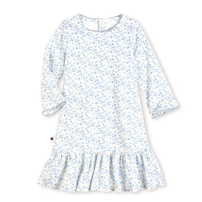 Blue Floral Pima Cotton Night Gown - LIV & Company