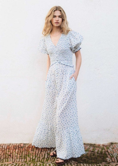 Blue India Smocked Dress - LIV & Company