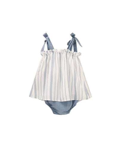 Blue Striped Dress Set - LIV & Company