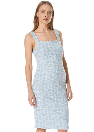 Blue Tweed Stretch Dress - LIV & Company
