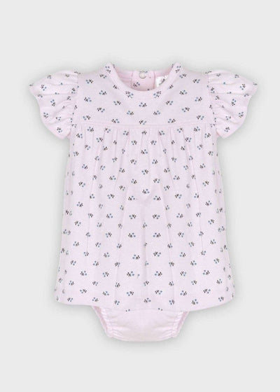 Blush Pink Jersey Floral Dress + Bloomer Set - LIV & Company