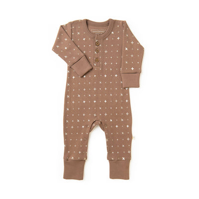 Organic cotton pajama set with a delicate sparkle print pattern