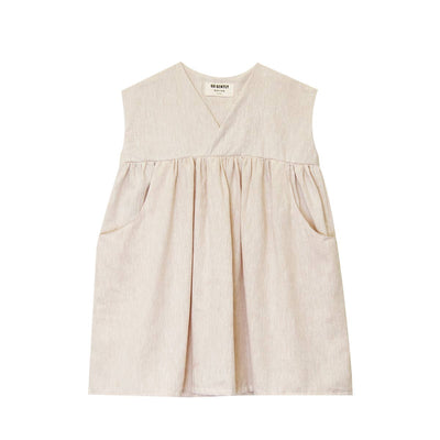 Yoko Dress: Oatmeal in soft, cozy fabric with elegant design