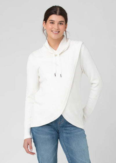 Cassie Cross - Over Nursing Knit Sweater - White - LIV & Company