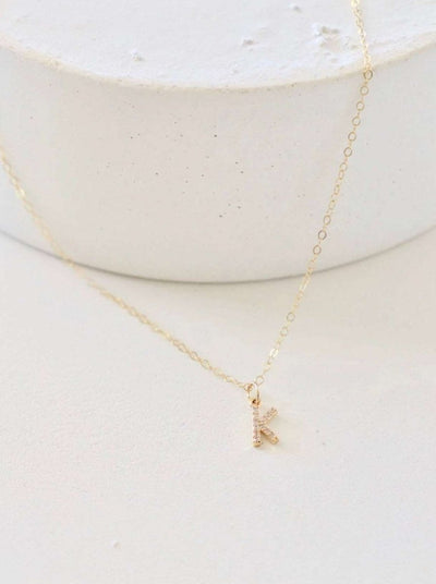 Cubic Zirconia Initial Necklace - LIV & Company