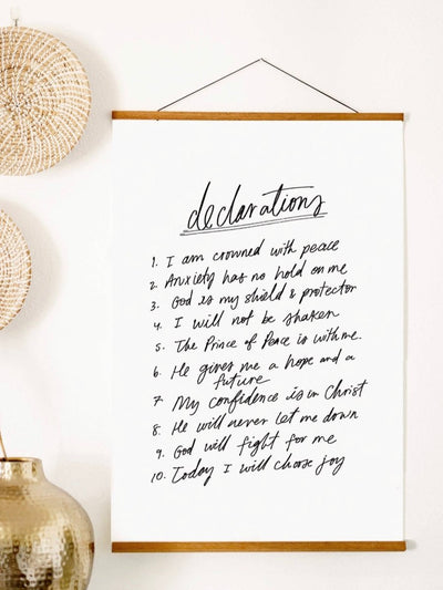 “Declarations” Poster with Banner Wood - LIV & Company