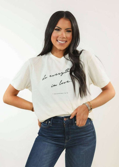 Do Everything in Love (Natural) Graphic Tee - LIV & Company
