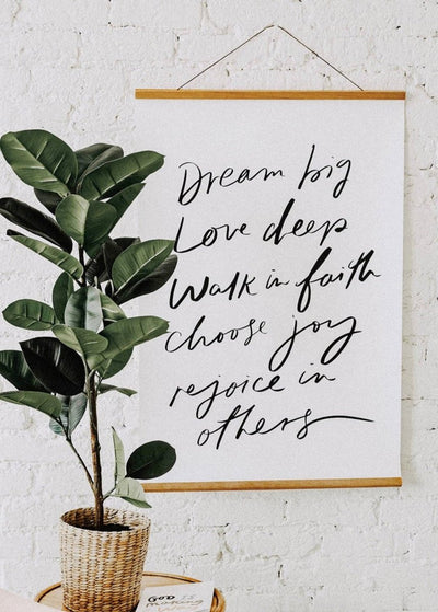 “Dream Big love deep” Poster with Banner Wood - LIV & Company