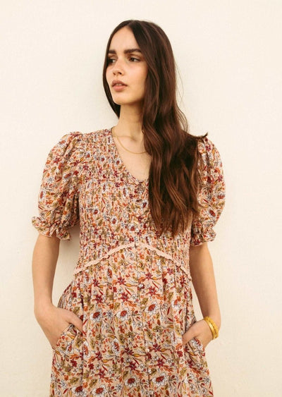 Dusty Pink India Smocked Dress - LIV & Company