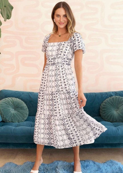 Faith Embroidered Midi Dress - LIV & Company