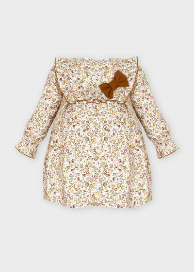Floral Long - Sleeve Bowtie Dress - LIV & Company