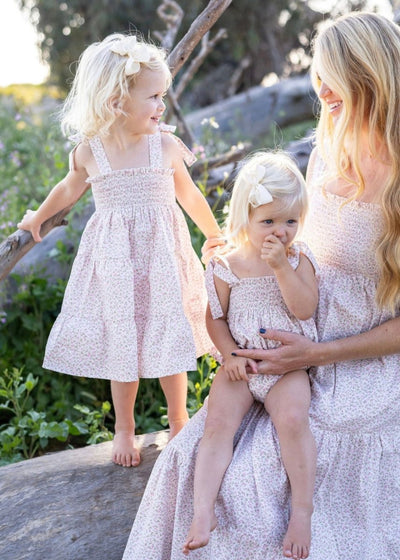 Girls Pink Liberty Smocked Dress - LIV & Company