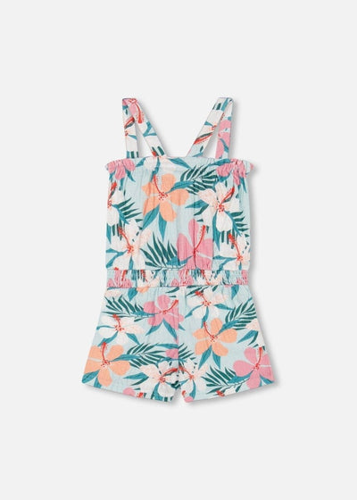 Hibiscus Printed Crinkle Jumpsuit - LIV & Company