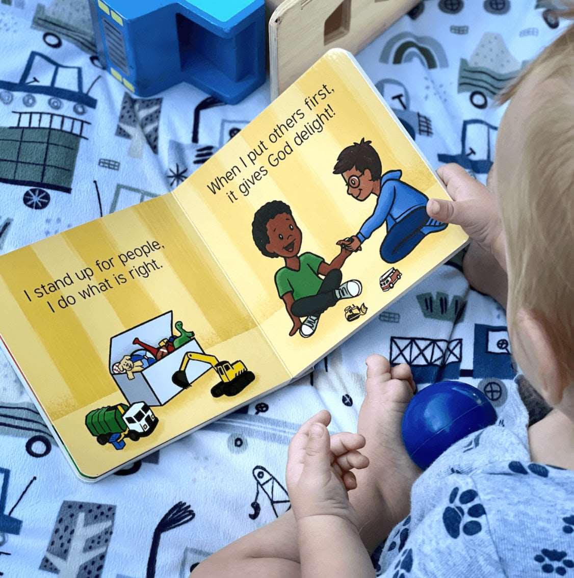 Children's board book titled God's Brave Boy with colorful illustrations and diverse boys on cover
