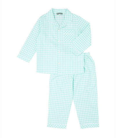 Aqua Gingham Pajamas Set