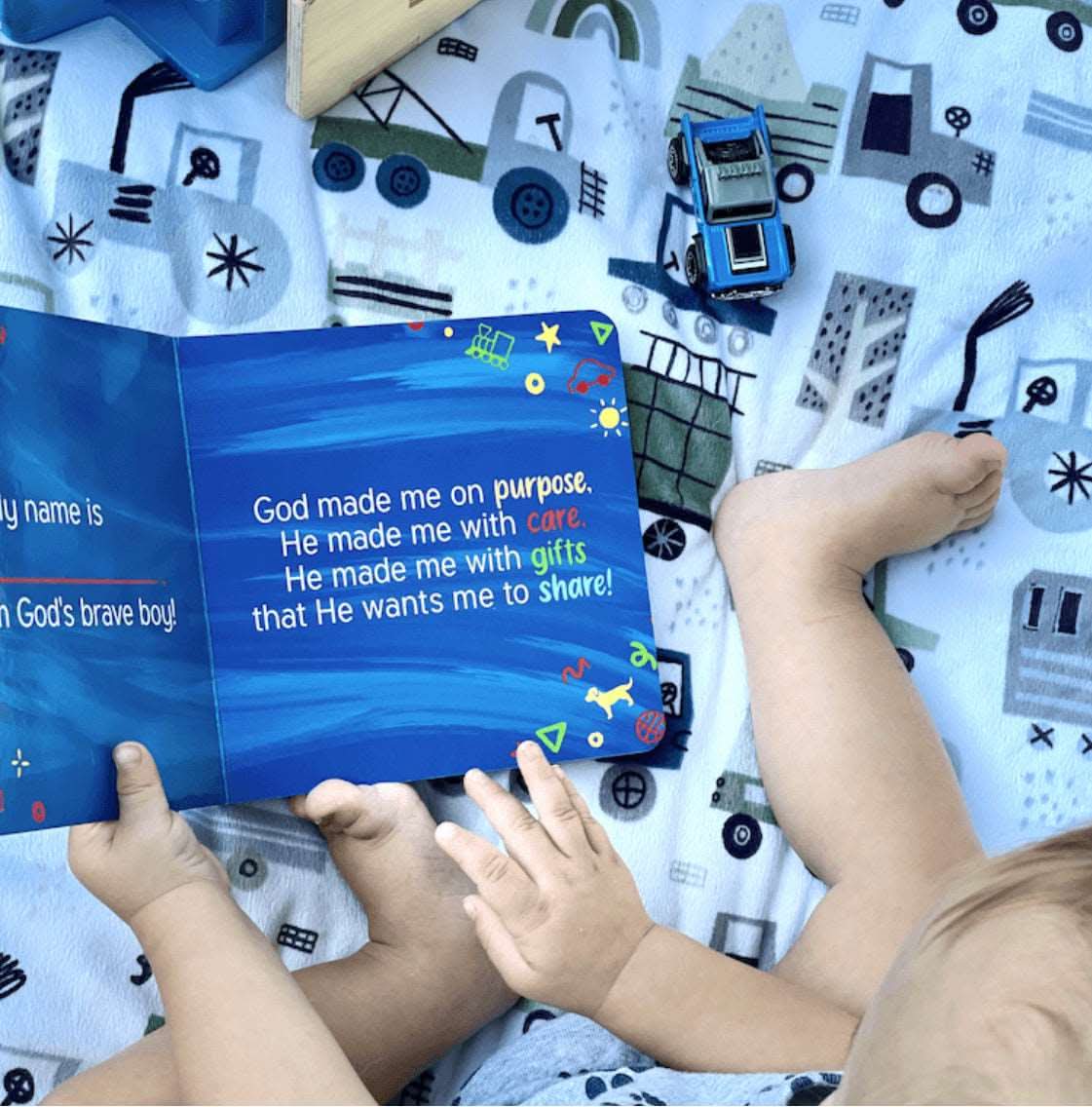 Children's board book featuring colorful illustrations and themes of courage and faith.