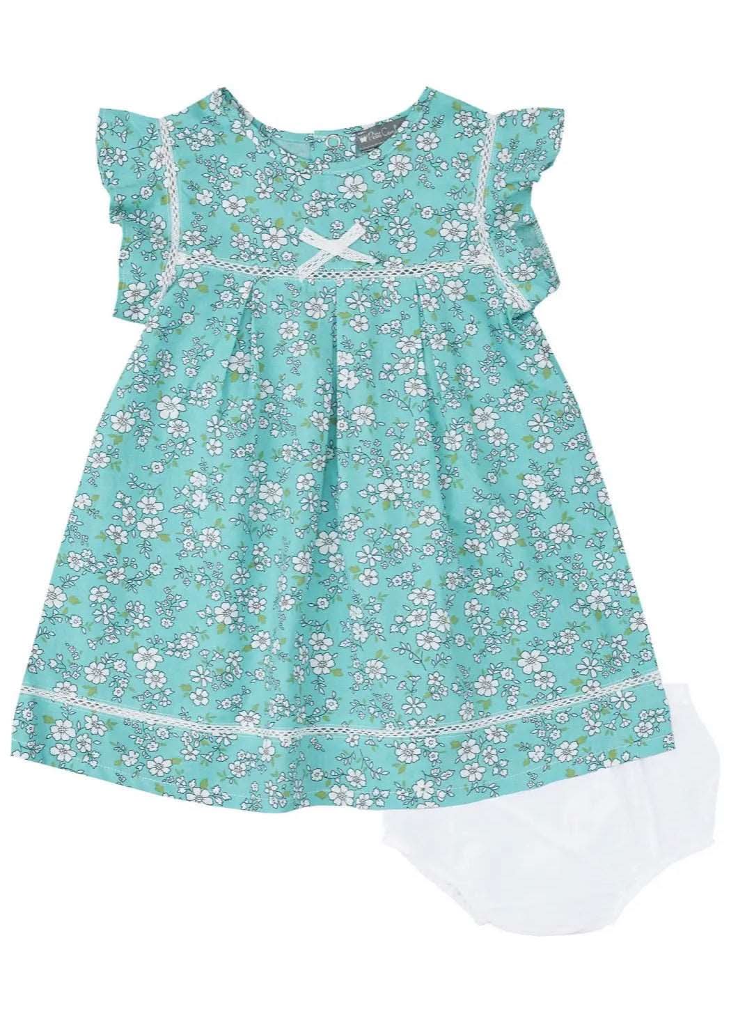 Aqua Floral Dress Set for Baby Girls | Cute & Comfy Aqua Floral Dress Set for Baby Girls | Cute & Comfy