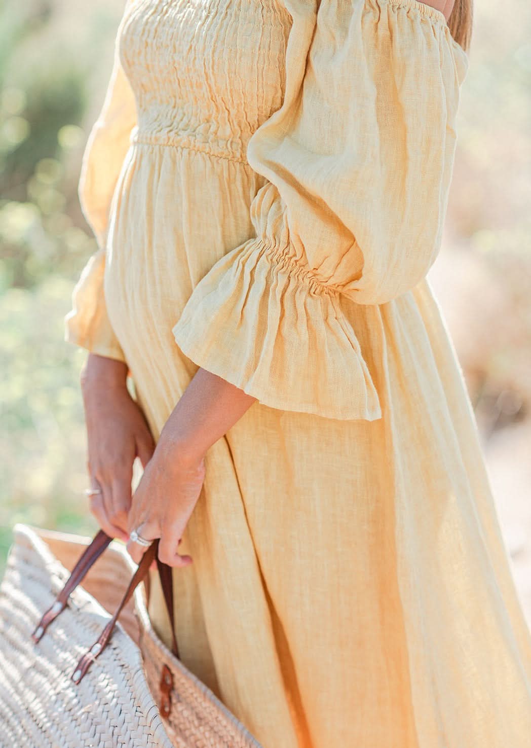 Beachwood - Sunshine Yellow Linen Baby Shower Dress Beachwood - Sunshine Yellow Linen Baby Shower Dress