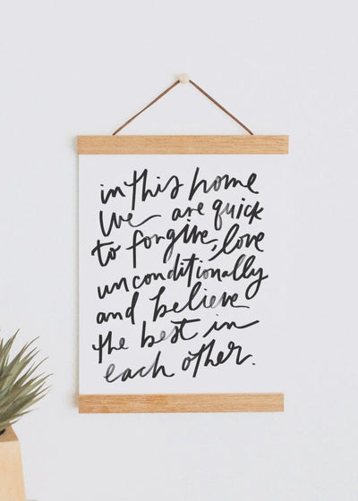 “In This Home We Are” Poster with Banner Wood - LIV & Company