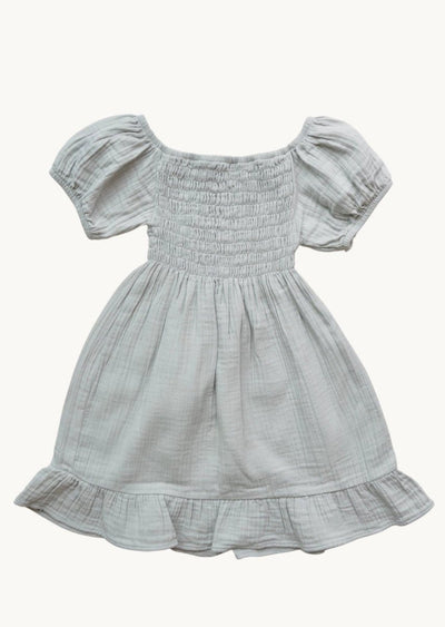 Mint Smocked Muslin Dress - LIV & Company