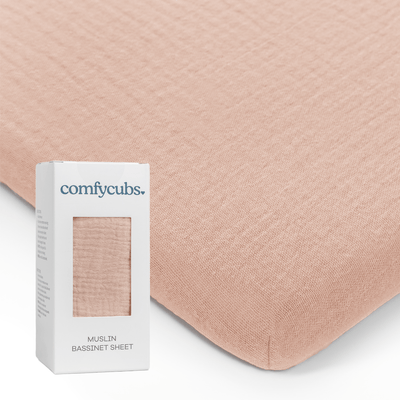 Muslin Fitted Bassinet Crib Sheet: Blush - LIV & Company