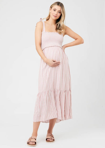 Ollie Pink Stripes Smocked Dress - LIV & Company