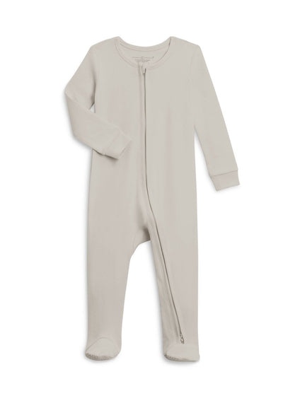 Organic Baby Peyton Zipper Sleeper - Stone - LIV & Company