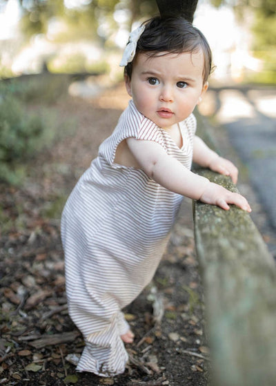 Organic Cotton Jumpsuit: Clay Stripe - LIV & Company