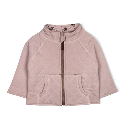 Organic Quilted Zipper Jacket - Rose - LIV & Company