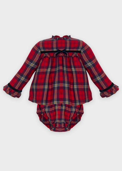 Red Plaid Dress + Bloomer - LIV & Company
