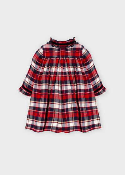 Red Plaid Ruffle Dress - LIV & Company