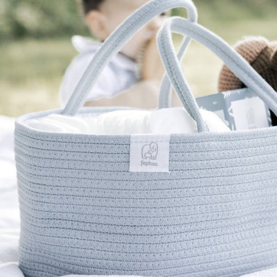 Rope Diaper Caddy - Misty Blue - LIV & Company