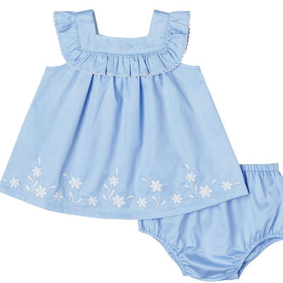 Ruffle Embroidered Dress Set - LIV & Company