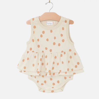 Saffron Polka Dots Tank Bodysuit - LIV & Company