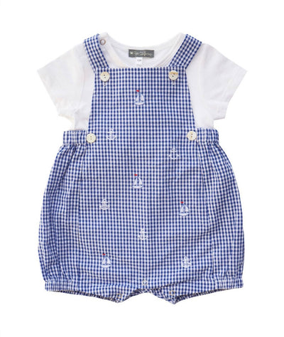 Sailboat Embroidered Romper Set - LIV & Company