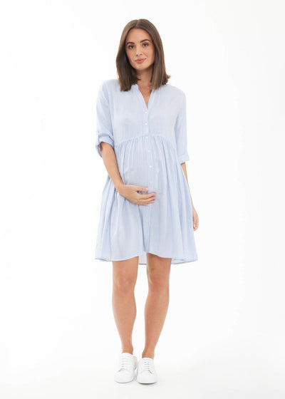 Sam Stripe Dress Sky Blue - LIV & Company